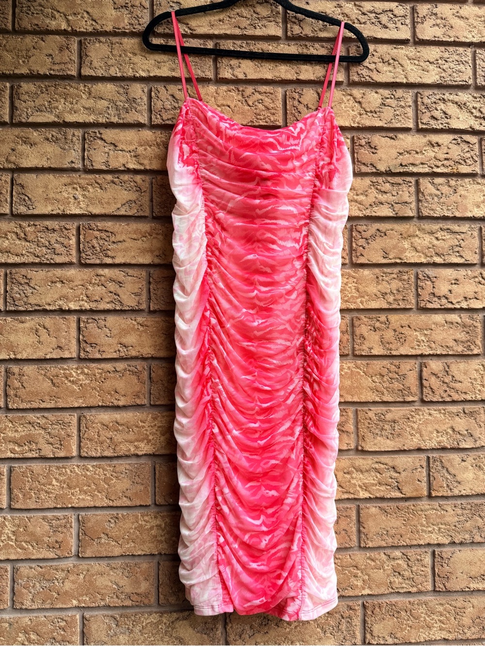 • AFRM Ombré Print Ruched Midi Dress